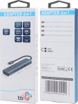 Usb C 6in1 Hub: Hdmi, 3xusb, Pd, Rj-45
