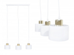 Pakabinamas &scaron;viestuvas Led 3x E27, loft stiliaus, aukso ir balto derinys, czarny