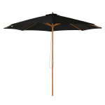 Medinis sodo skėtis 300 cm - juodas
