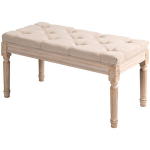 Sėdimoji sofa Vintage dizainas Vintage sofa, sagų siuvimas, tekintos kojos, Shabby Chic, kreminė spalva