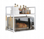 KITCHEN TABLE under microwave ORGANIZER WHITE 2 pakopų 48 cm lentynėlė