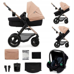 Universalus vežimėlis Kinderkraft Moov 2 Air 3in1, Sand Beige