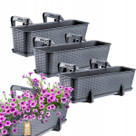3x Balcony Box 60cm grafito rankenos