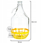 Butelis vynui su kam&scaron;čiu, 5 L, 2 vnt.