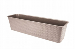 Balkono dėžė i&scaron; smėlio spalvos rotango 60 cm, 60 cm