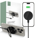 indukcinis įkroviklis su MagSafe ir stovu su USB C laidu - juodas