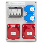 Statybinė elektros skirstymo dėžutė 32a/16a su 2x230v ir 1x400v lizdais