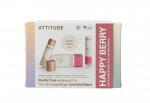 Dekoratyvinės kosmetikos rinkinys Attitude Oceanly Happy Berry moterims: skaistalai Happy Berry, 8,5 g + &scaron;vytėjimo suteikianti priemonė Sunset Glow, 8,5 g + lūpų blizgis Happy Berry, 3,4 g