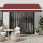 Rankiniu būdu i&scaron;traukiama markizė su led, bordo, 350x250cm