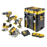 zestaw narzędzi akumulatorowych Combo DCD796+DCF887+DCS335+DCS570+DCL050, 18V XR, DeWalt [DCK500P3T-QW] 3x5,0Ah, Li-Ion, TStak