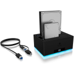 I&scaron;orinio kietojo disko dėklas Icy Box Ib-127cl-u3 stotelė 2x 2.5/3.5" Hdd/ssd, Usb 3.0, klonavimo funkcija