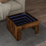 Kavos staliukas su infinity led lemputėmis, dūminis, 50x50x30cm