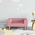 Vaiki&scaron;ka sofa, rožinės spalvos, 50x40x26,5cm, aksomas