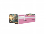 Vaiki&scaron;ka lova be čiužinio ir stalčiaus Kocot Kids BabyDreams Pink ship, 160x80, rožinė
