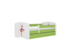 Vaiki&scaron;ka lova be čiužinio, su stalčiumi Kocot Kids BabyDreams Green dancer, 140x70 cm, žalia