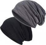 Moteri&scaron;kos skrybėlės, Slouchy Beanie vyrams / Moterims, 2 pakeliai, negabaritinė, kuprinė, vasarinė plona megzta kepurė