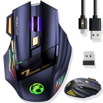 Belaidė įkraunama kompiuterinių žaidimų pelė LIVMAN GW-X7 su RGB ap&scaron;vietimu, 3200 DPI