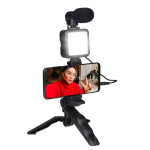 Grundig ED-38135 Selfie Studio vaizdo įra&scaron;ų rinkinys &bdquo;trys viename&ldquo; su ap&scaron;vietimu, mikrofonu ir trikoju