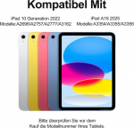 Occtingkind, klaviatūra, skirta Ipad 2025/2022, dėklas su klaviatūra, skirtas Ipad A16 11 colių 2025 ir Ipad10 Gen 10.9 colių 2022, magnetinė nuimama bluetooth klaviatūra, Qwertz, Usb C, jutiklinė dalis, žydra