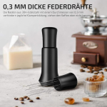 Kyonano wdt įrankis, kavos skirstymo įrankis su 0,3 mm adatomis, wdt skirstytuvas portafiltrui, įrankis kavos tir&scaron;čių mai&scaron;ymui, storas nerūdijančio plieno espresso adatos baristai, juodas