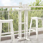 Baro stalas baltas 55x55x107 cm HDPE