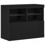 &Scaron;oninis Stalas su LED &Scaron;viesomis Juodas ąžuolas 81x37x67 cm