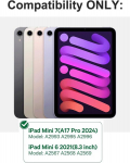 Fogari Klaviatūros dėklas, skirtas Ipad Mini 7 (a17 Pro) 2024 / Mini 6 2021, prancūzi&scaron;ka Azerty klaviatūra, nuimama belaidė Bluetooth klaviatūra, skirta Ipad Mini 7/6 8.3 colių, violetinė