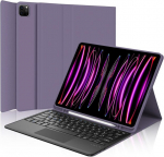 Ipad pro 12.9 klaviatūra su jutikliniu kilimėliu, klaviatūros dėklas, skirtas ipad pro 6/5/4/3 kartai, itali&scaron;ka bluetooth klaviatūra, skirta ipad pro 12.9 colių 2022/2021/2020/2018, violetinė