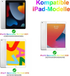 Aoub dėklas su klaviatūra, skirtas ipad 9th/8th/7th generation, ap&scaron;viesta klaviatūra su dėklu, skirta ipad 10.2 colių 2021/2020/2019, 7 spalvų ap&scaron;vietimas, qwertz i&scaron;dėstymas, juoda