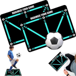 Cerkkapo futbolo treniruočių kilimėlis, 2 vnt., futbolo kilimėlis, futbolas, žingsnių treniruočių kilimėlis, 60 x 90 cm, neslystantis, smūgius sugeriantis futbolo kilimėlis, kamuolio kontrolė, futbolo žingsnių treniruočių kilimėlis