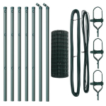 Euro Tvoros su 7 stulpais 0.8x10 m Cinkuotas Plienas Žalia