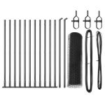 heksagoninė tvora pilka 0.6x25 m plienas,tvoros stulpai su pagrindo plok&scaron;tėmis 13 vnt &Oslash;32mm 70cm galvanizuotas plienas