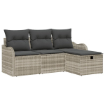 4 dalių sodo sofa rinkinys su pagalvėlėmis &scaron;viesiai pilkame poli ratanas,2 vietų sodo sofa su saugykla ir pagalvėlėmis &scaron;viesiai pilkame poli ratanas