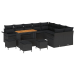 13 dalių sodų sofa komplektas su pagalvėlėmis Juoda Poli ratanas Akacija,2 vietų sodų sofa su saugykla ir pagalvėlėmis Juoda Poli ratanas,4 dalių sodų valgomojo komplektas su pagalvėlėmis Juoda Poli ratanas Akacija