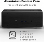 Akasa Maxwell Pro Plus, aliumininis be ventiliatorių Mini-itx korpusas, paruo&scaron;tas Lga1700, terminis rinkinys įtrauktas, mažo formato kompiuterio korpusas žaidimams, Htpc ir audiofilų aplinkoms, A-itx48-m2b