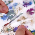 Risypisy Vintage Aesthetic Floral lipdukai 300 vienetų Pet skaidrūs mėlyni violetiniai balti gėlių augalų medžiagos Scrapbooking priedai kasdieniam planuotojui Bullet Diy amatų dovanų vokui