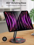 Benks magnetinis stovas, skirtas Ipad Pro 12.9 colių 3rd/4th/5th/6th, air 13 colių m2 (2024), 360&deg; pasukama bazė su mechaniniais garsais, dokas, skirtas Ipad Pro 12.9 colių