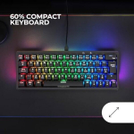 Mechaninis Klaviatūra - MARS GAMING - MKMINIPRO - Ultra-kompakti&scaron;ka 60% - RGB ap&scaron;vietimas - Mechaninės Brown jungikliai