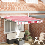 Automatinė įtraukiama markizė Raudonos ir baltos juostos 350x250 cm