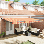 Rankinė Itraukiama Pavėsinė Geltona ir Oranžinė 500x300 cm