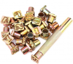 26 raidžių odos apdirbimo įrankių rinkinys, 13 mm metalinių &scaron;tampų rinkinys, vintažinio dizaino abėcėlės 26 raidžių įrankis, odos apdirbimo įrankiai