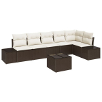 6 dalių sodo sofa rinkinys su pagalvėmis pilka poli ratanas