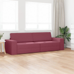 Grindų Sofa-lova 2-in-1 Burgundinė 245x150x60.5 cm Audinys