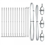 Tvorelės stulpai su pagrindo plok&scaron;tėmis 13 vnt &Oslash;32mm 70cm Cinkuotas plienas