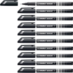 Fineliner'is su amortizuojančiu F galiuku - Stabilo Sensor F - 10 vnt. pakuotė - juodas