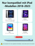 Pencil 2nd Generation, skirtas Ipad 2018-2023, 10 min greito įkrovimo ra&scaron;iklis, skirtas Ipad 9th & 10th Generation, didelio tikslumo, pakreipimo ir delno atmetimo ra&scaron;iklis, skirtas Ipad/pro/ipad Air/mini (mėlynas)