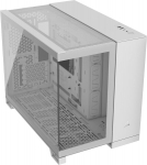 Corsair 2500x small-tower matx dual chamber pc dėklas - tempered panoramic glass - suderinamas su reverse connection pagrindinėmis plok&scaron;tėmis - be ventiliatorių - baltas