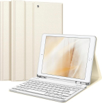 Fintie klaviatūros dėklas, skirtas ipad 10.2 colių (9/8/7 kartos &ndash; 2021/2020/2019), apsauginis dėklas su tpu galiniu dangteliu, pie&scaron;tuko laikikliu ir magnetine nuimama klaviatūra su qwertz i&scaron;dėstymu, starlight