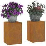 Lauko Augalų Stendai Kolonos 2 vnt 24x24x35 cm Oro sąlygoms atsparus plienas