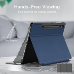 Jetech dėklas, skirtas samsung galaxy tab s8 plus 2022 / s7 fe 2021 / s7 plus 2020 12.4 colių plan&scaron;etiniam kompiuteriui su s pen laikikliu, plonas folio stovas, apsauginis dėklas, daugia kampų (navy)